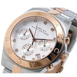Marc Jacobs Blade Chronograph Silver Dial Two Tone Steel Strap Watch for Women - MBM3178