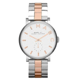Marc Jacobs Baker White Dial Two Tone Steel Strap Watch for Women - MBM3312