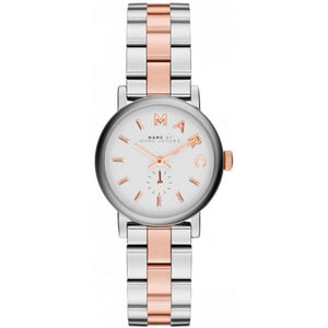 Marc Jacobs Baker White Dial Two Tone Steel Strap Watch for Women - MBM3331