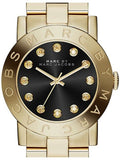 Marc Jacobs Amy Glitz Black Dial Gold Steel Strap Watch for Women - MBM3334