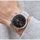 Maserati Epoca Chronograph Black Dial Silver Steel Strap Watch For Men - R8873618017