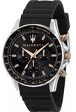 Maserati SFIDA 44mm Black Silicon Chronograph Watch For Men - R8871640002