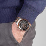 Maserati SFIDA Chronograph Black Dial Two Tone Steel Strap Watch For Men - R8873640009