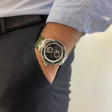 Maurice Lacroix Aikon Chronograph Black Dial Green Leather Strap Watch for Men - AI1018-PVB21-330-1