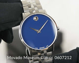 Movado Museum Classic Blue Dial Silver Steel Strap Watch for Men - 0607212