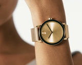Movado Bold Gold Dial Gold Mesh Bracelet Watch for Women - 3600242