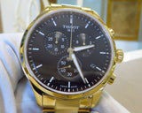 Tissot Chrono XL Classic Black Dial Gold Steel Strap Watch for Men - T116.617.33.051.00