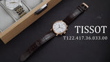 Tissot Carson Premium Chronograph Silver Dial Brown Leather Strap Watch For Men - T122.417.36.033.00