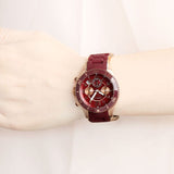 Marc Jacobs Rock Chronograph Red Dial Red Silicone Strap Watch for Women - MBM2596