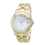 Marc Jacobs Rivera White Dial Gold Steel Strap Watch for Women - MBM3134