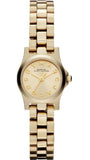 Marc Jacobs Henry Dinky Gold Dial Gold Steel Strap Watch for Women - MBM3199
