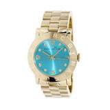 Marc Jacobs Amy Dinky Blue Dial Gold Steel Strap Watch for Women - MBM3229