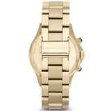 Marc Jacobs Rock Chronograph Black Dial Gold Steel Strap Watch for Women - MBM3253