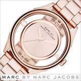 Marc Jacobs Tether Transparent Rose Gold Dial Rose Gold Steel Strap Watch for Women - MBM3414