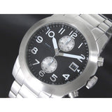 Marc Jacobs Larry Chronograph Black Dial Silver Steel Strap Watch for Men - MBM5050