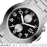 Marc Jacobs Larry Chronograph Black Dial Silver Steel Strap Watch for Men - MBM5050