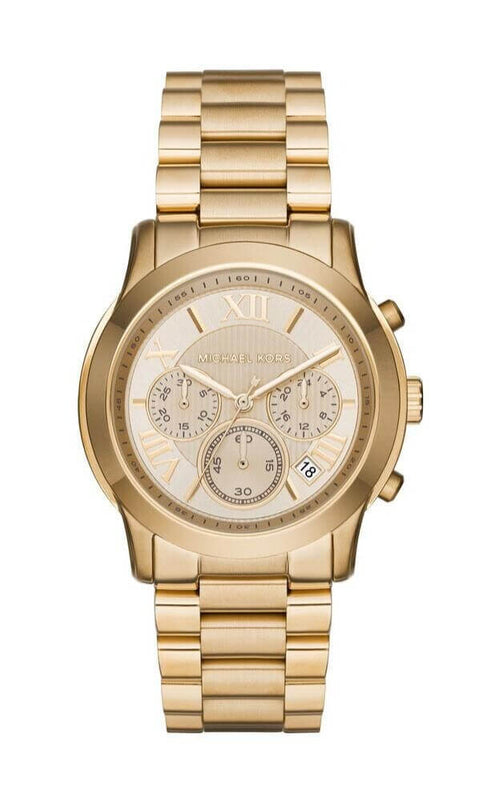 Michael Kors Cooper Gold Dial Gold Steel Strap Watch for Women - MK6274
