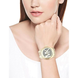 Michael Kors Runway Gold Dial Gold Steel Strap Watch for Women - MK5706