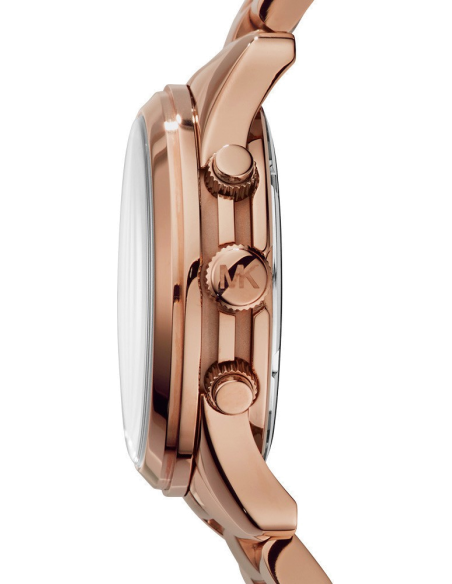 Michael Kors Runway Chronograph Purple Dial Rose Gold Steel Strap Watch For Women - MK6163