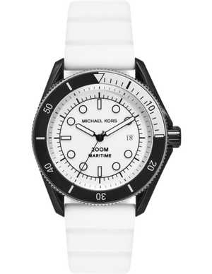 Michael Kors Maritime Analog White Dial White Silicone Strap Watch for Men - MK9159