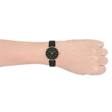 Michael Kors Pyper Black Dial Black Leather Strap Watch For Women - MK2747