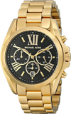 Michael Kors Bradshaw Black Dial Gold Steel Strap Watch for Women - MK5739