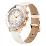 Swarovski Octea Chrono Crystals White Dial White Leather Strap Watch for Women - 5671150
