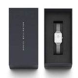 Daniel Wellington Quadro Unitone Silver Dial Silver Mesh Strap Watch For Women - DW00100486
