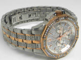 Bulova Octova Crystal Silver Dial Two Tone Steel Strap Watch for Men - 98C133
