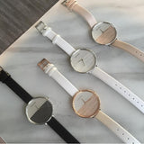 Calvin Klein Rise White Grey Dial White Leather Strap Watch for Women - K7A231L6