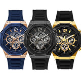 Guess Momentum Black Dial Black Rubber Strap Watch for Men - GW0263G4