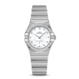 Omega Constellation Manhattan Quartz Diamonds Mother of Pearl Dial Silver Steel Strap Watch for Women - 131.15.25.60.55.001