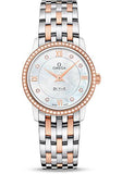 Omega De Ville Prestige Quartz Diamonds Silver Dial Two Tone Steel Strap Watch for Women - 424.25.27.60.52.001