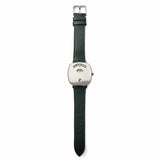 Gucci Grip Quartz Silver Dial Green Leather Strap Unisex Watch - YA157406
