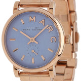 Marc Jacobs Mini Baker Blue Dial Rose Gold Steel Strap Watch for Women - MBM3285