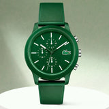 Lacoste 12.12 Chronograph Green Dial Green Silicone Strap Watch for Men - 2010973