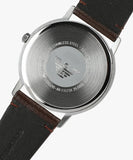 Emporio Armani Kappa Silver Dial Brown Leather Strap Watch for Men - AR11173