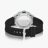 Lacoste Tiebreaker Chronograph Black Dial Black Silicone Strap Watch for Men - 2011152