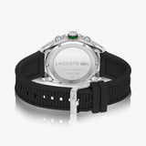 Lacoste Tiebreaker Chronograph Black Dial Black Silicone Strap Watch for Men - 2011152
