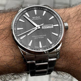 Mido Multifort Automatic Gray Dial Silver Steel Strap Watch For Men - M005.430.11.061.80
