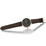 Hugo Boss Navigator Chronograph Grey Dial Brown Leather Strap Watch for Men - 1513496