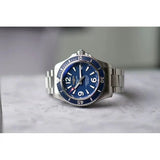 Breitling Superocean Automatic 42mm Blue Dial Silver Steel Strap Watch for Men - A17366D81C1A1