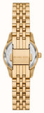 Michael Kors Lexington Three Hand Blue Dial Gold Steel Strap Watch for Women - MK4813