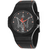 Maserati Potenza 3H STR Black Dial 42mm Leather Strap Watch For Men - R8851108010