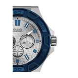 Guess Force White Dial Blue Rubber Strap Watch For Men - W0674G4