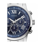 Guess Horizon Chronograph Quartz Blue Dial Silver Steel Strap Watch for Men - W0379G3