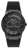 Salvatore Ferragamo Sapphire Black Dial Black Rubber Strap Watch for Men - SFHP00320