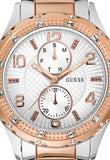Guess Siren White Dial Two Tone Steel Strap Watch for Women - W0442L4