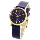 Marc Jacobs Baker Navy Blue Dial Blue Leather Strap Watch for Women - MBM1331