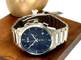 Hugo Boss Dapper Chronograph Blue Dial Silver Steel Strap Watch For Men - 1513927